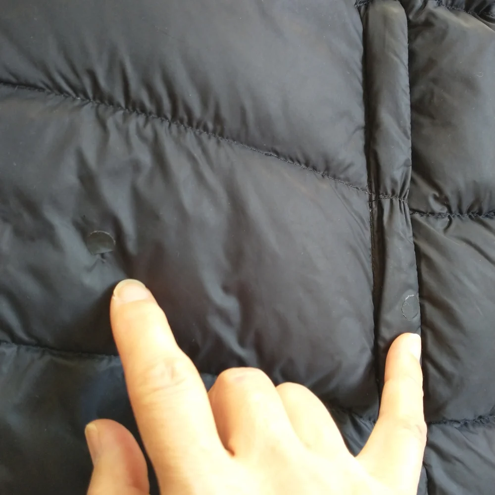 Nautica Puffer Jacket Mens M Black Outdoors Full Zip Quilted Hooded*READ